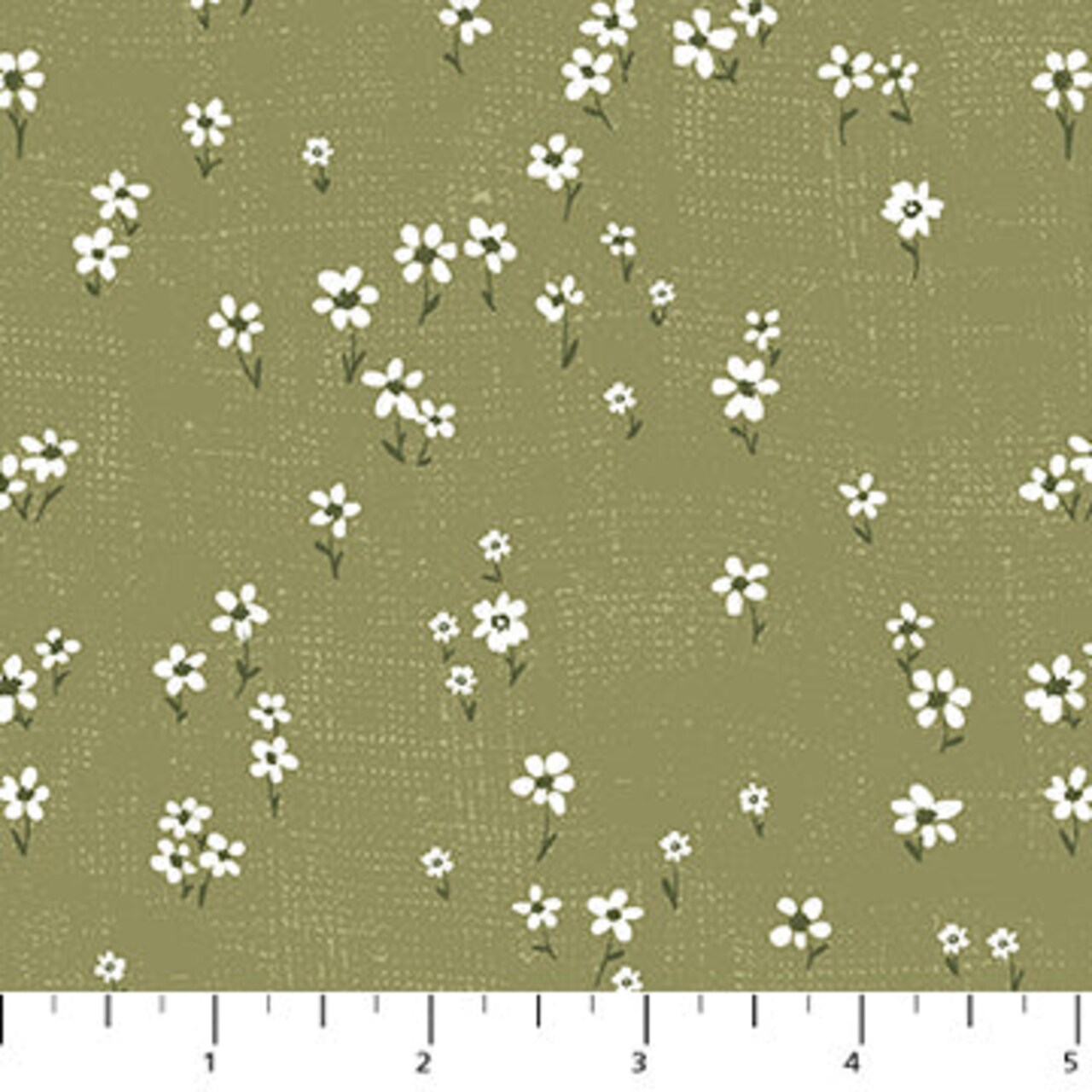 Fabric FIGO Green Daisies Humblebee by the Quarter Yard RC91124-70